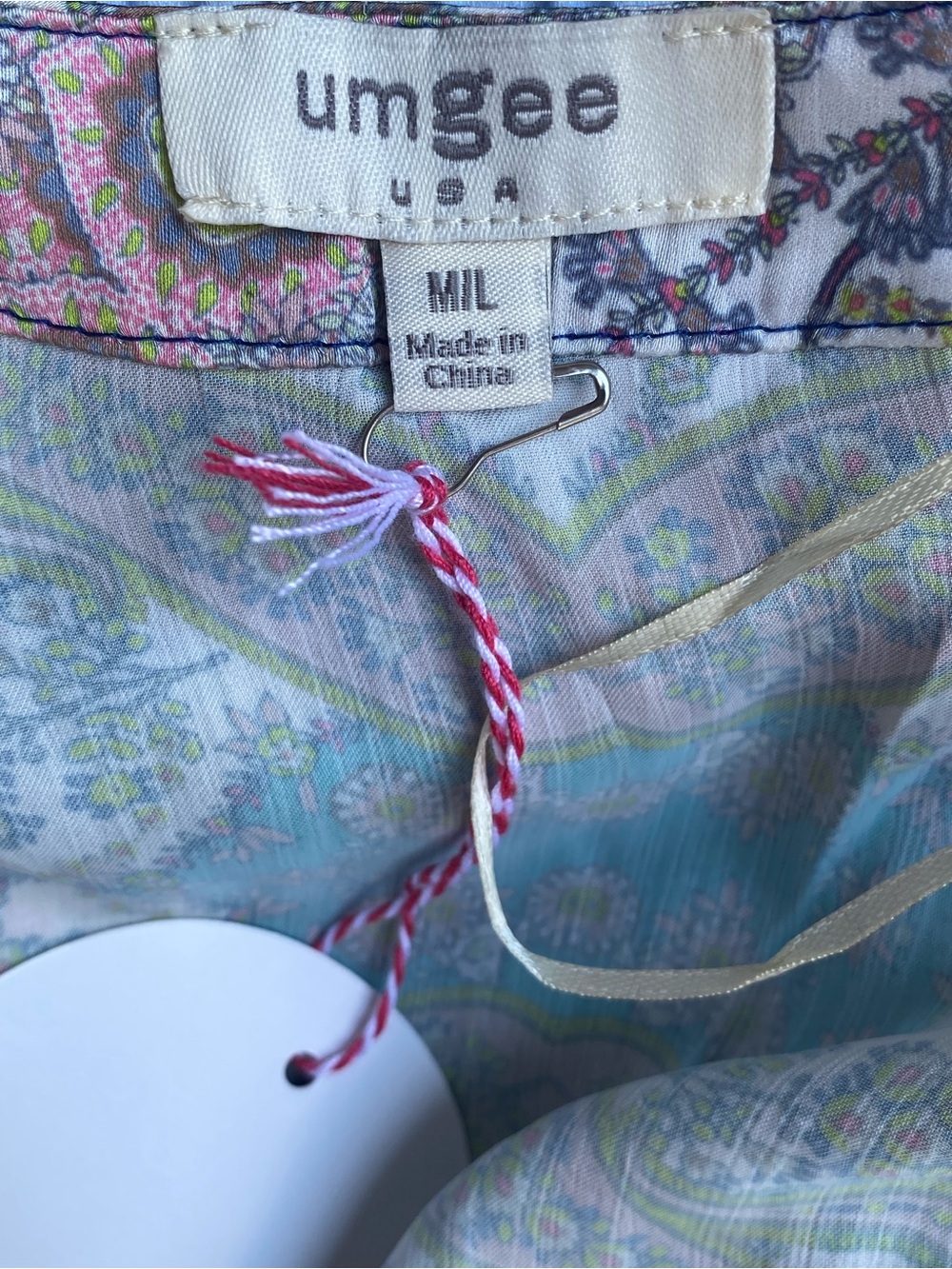 NWT Umgee Boutique Style Satin Paisley Kimono Cardigan Womens Size Medium Large - Picture 7 of 9